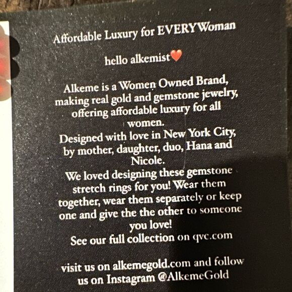 NWT ALKEME Stackable Bead Rings Red Black - Leukemia & Lymphoma Society Dust Bag - Picture 5 of 5